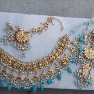 Gold plated Thappa kundan Set