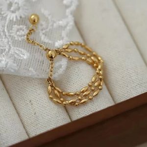 Adjustable Beaded Chain Ring
