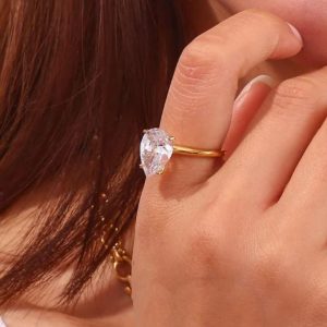 Pear Shaped Diamond Ring