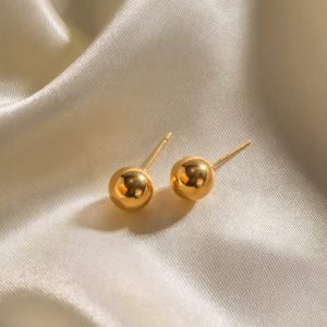 Gold Ball Stud Earrings