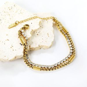 Crystal Shine Gold Bracelet