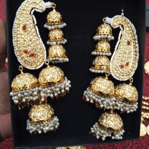 Gold Plated Thappa Kundan Jhumke
