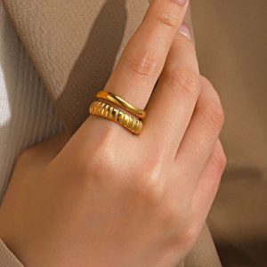 Double Band Gold Ring