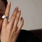 Stainless steel two stone ring