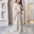 White classic dress 2 piece dupatta and maxi
