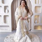 White classic dress 2 piece dupatta and maxi