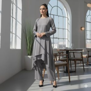 Ash Grey Minimal Co-ord Set