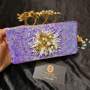 Purple Fancy Box Clutch