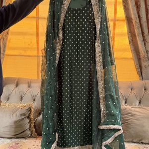 Green Embroidered Suit