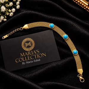 Golden Turquoise Mesh Bracelet