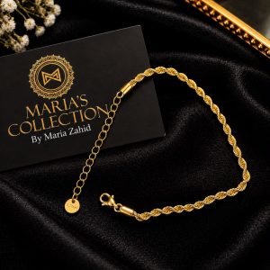 Gold-Plated Stainless Steel Rope Chain Bracelet
