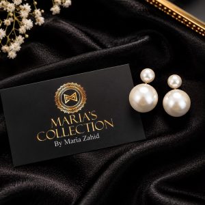 Double Pearl Stud Earrings Pair / Dior-Style Tribal Pearl Earrings hai.
